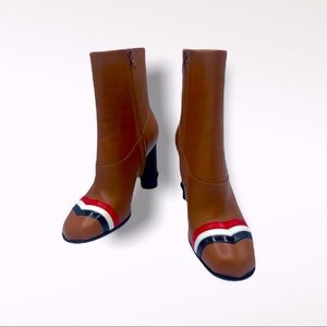 Loewe JW Runway 2015 Brown Striped Leather Boots